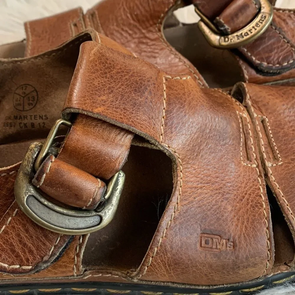 DR. MARTENS pebbled leather sandals Made in England size 12/13